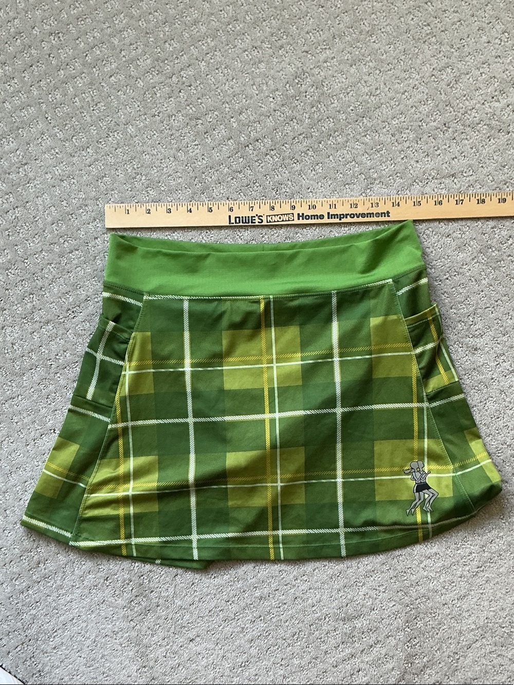 Green Plaid Women’s RUNNING SKIRTS with Built-In PANTY